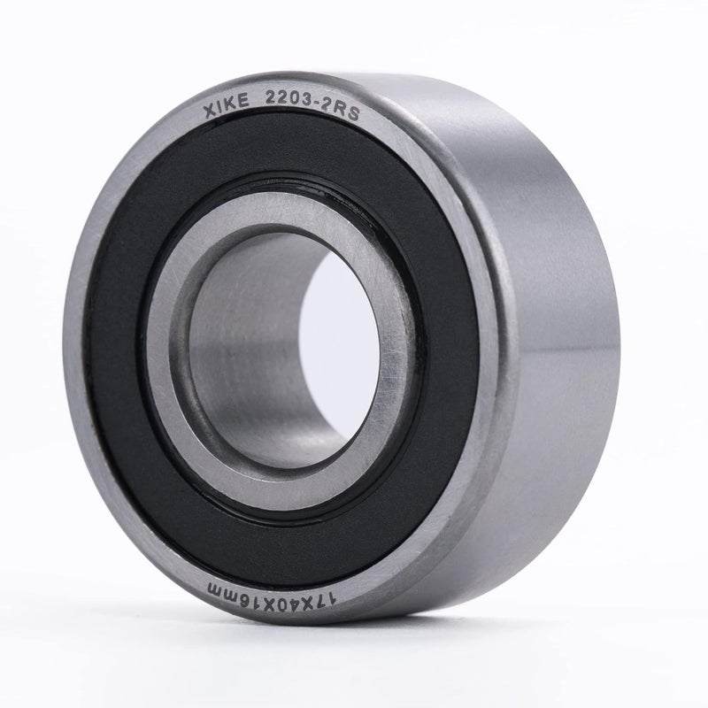 Xike 1 Pcs 2203-2RS Sealed Self-Aligning Ball Bearings 17x40x16mm, Lubricated and Chrome Steel Fits DIY/Fans/Industrial/Agriculture/Pulp/Paper/Beverage/Textile/Material Handling Machinery. - Image 1